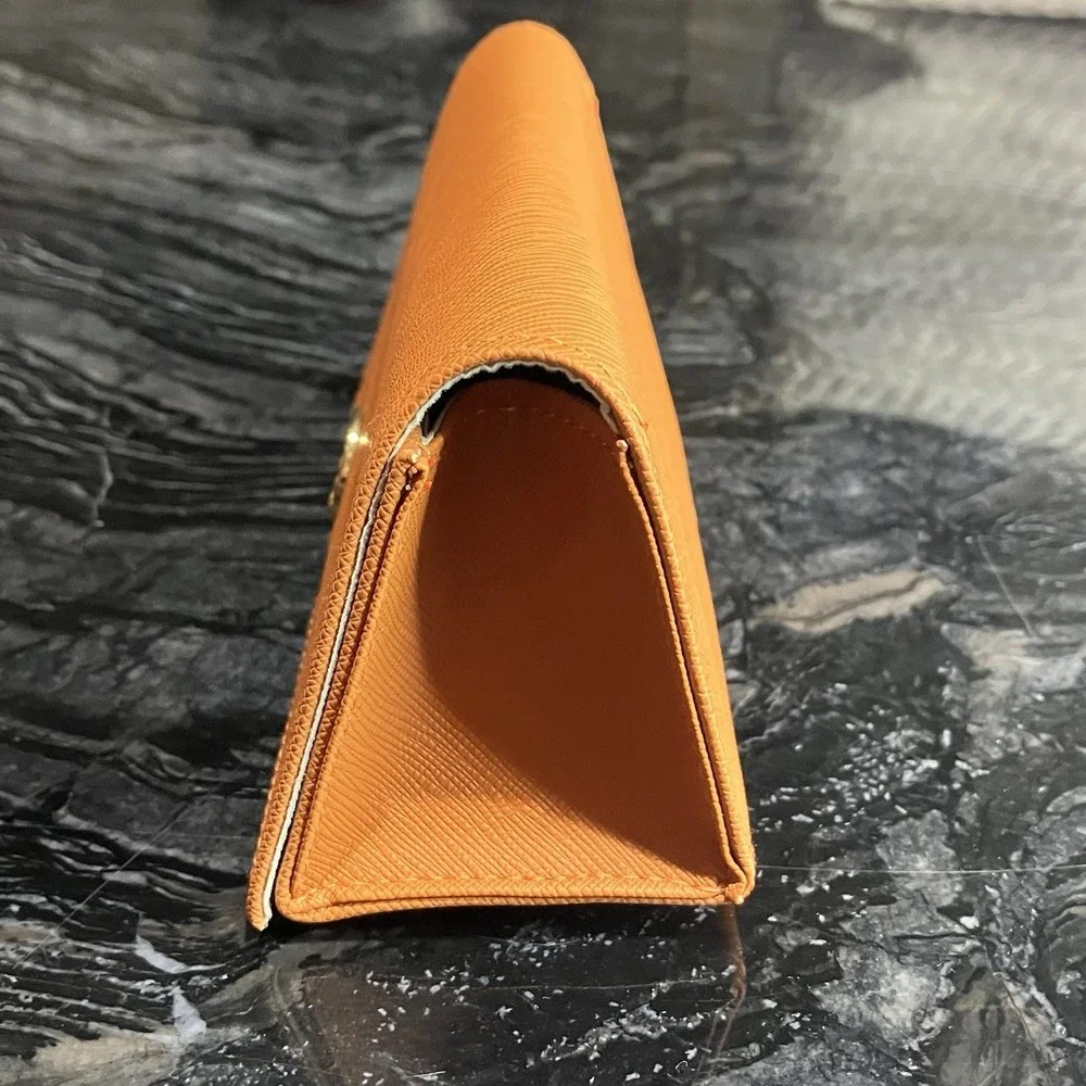 TORY BURCH‎ ORANGE SMALL AUTHENTIC EYEGLASSES CASE EXCELLENT CONDITION